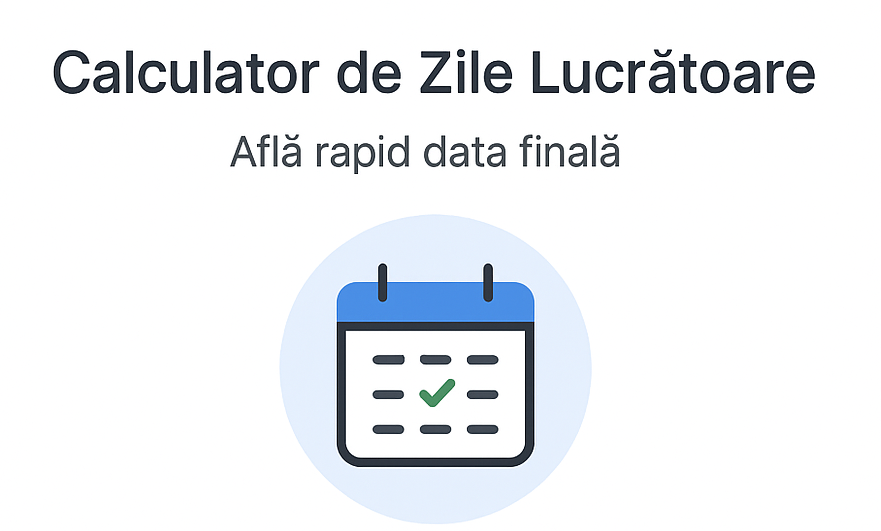 Calculator de Zile Lucrătoare - Află rapid data finală